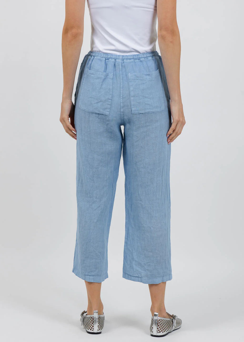 At Ease Linen Pants Blue