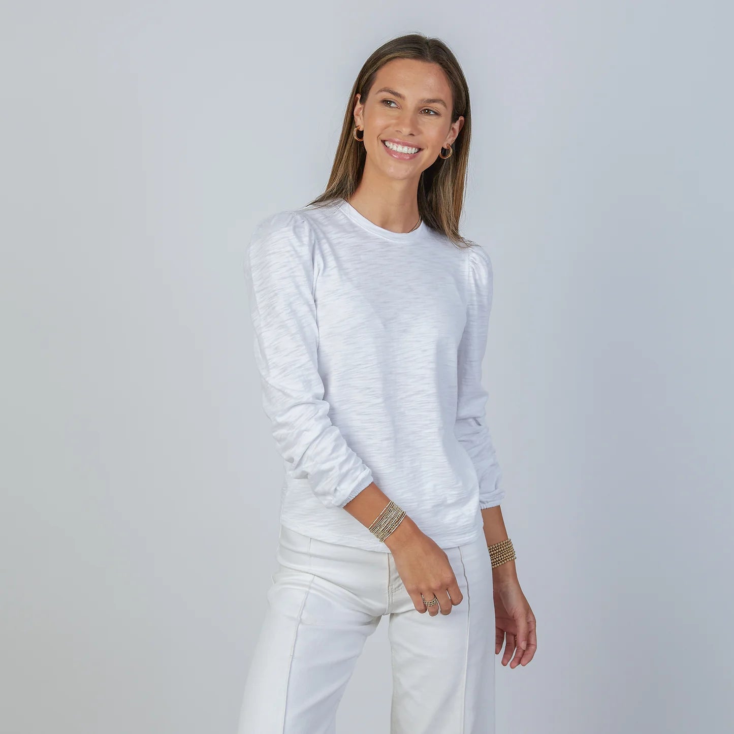 Erin Gray Elle Ruched Long Sleeve Tee
