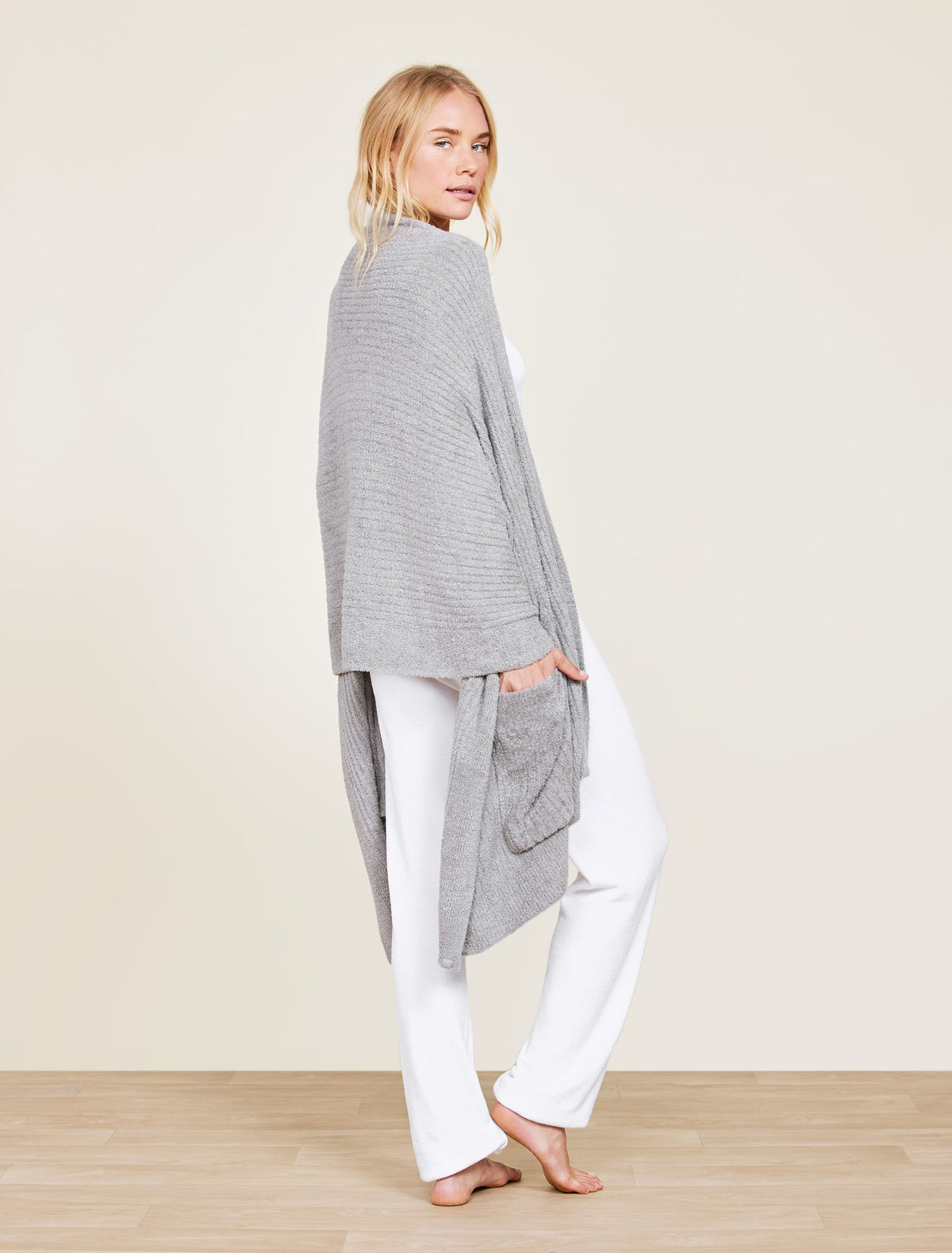CozyChic Lite® Heathered Travel Shawl Dove Gray