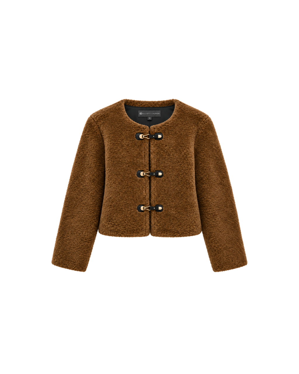 Faux Shearling Jacket with Toggles