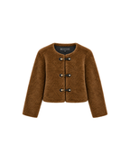 Faux Shearling Jacket with Toggles