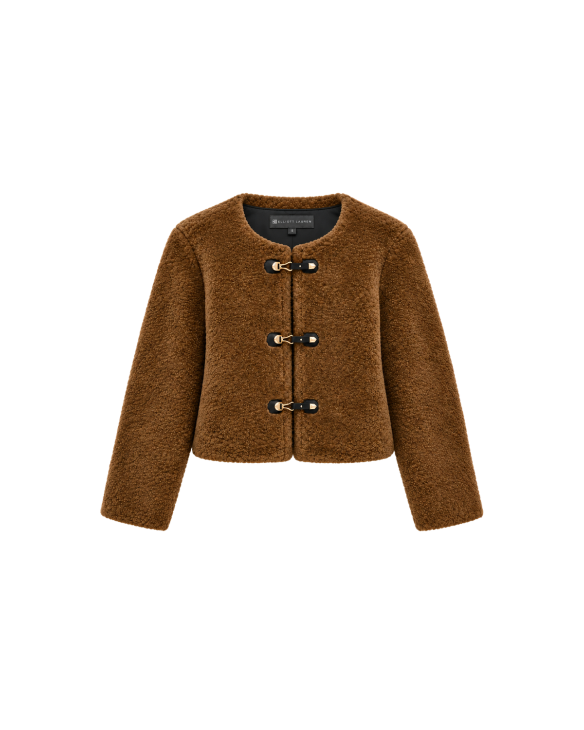 Faux Shearling Jacket with Toggles