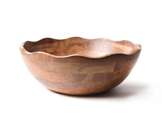 Fundamental Wood 19in Ruffle Bowl