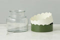 2-in-1 Scalloped Bloom Vase, White/Spruce Green
