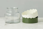 2-in-1 Scalloped Bloom Vase, White/Spruce Green