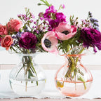 Vietri Hibiscus Pink Clear Bud Vase