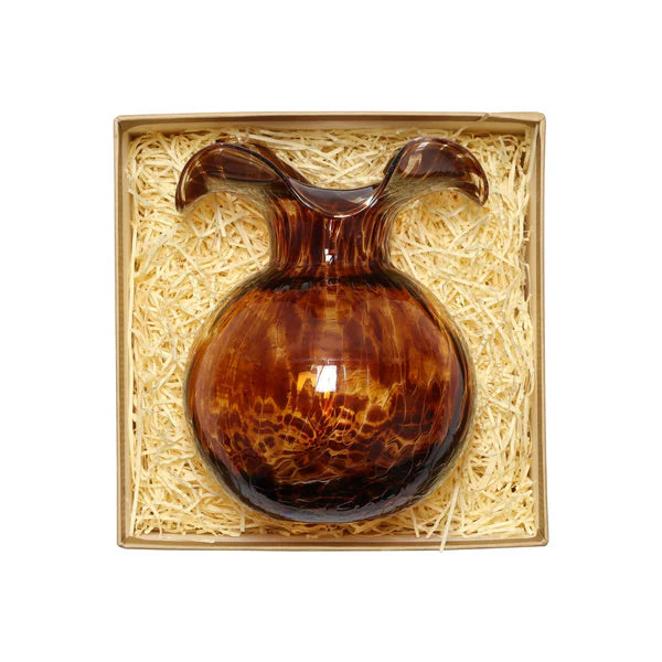 Vietri Hibiscus Glass Tortoiseshell Bud Vase