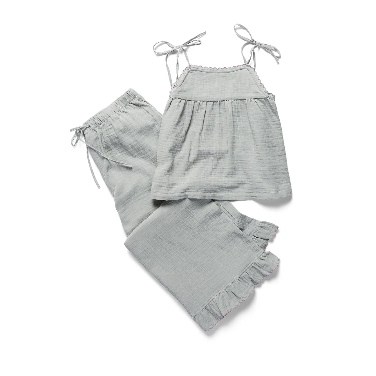 ORGANIC COTTON GAUZE ALAIA PAJAMA CROP SET