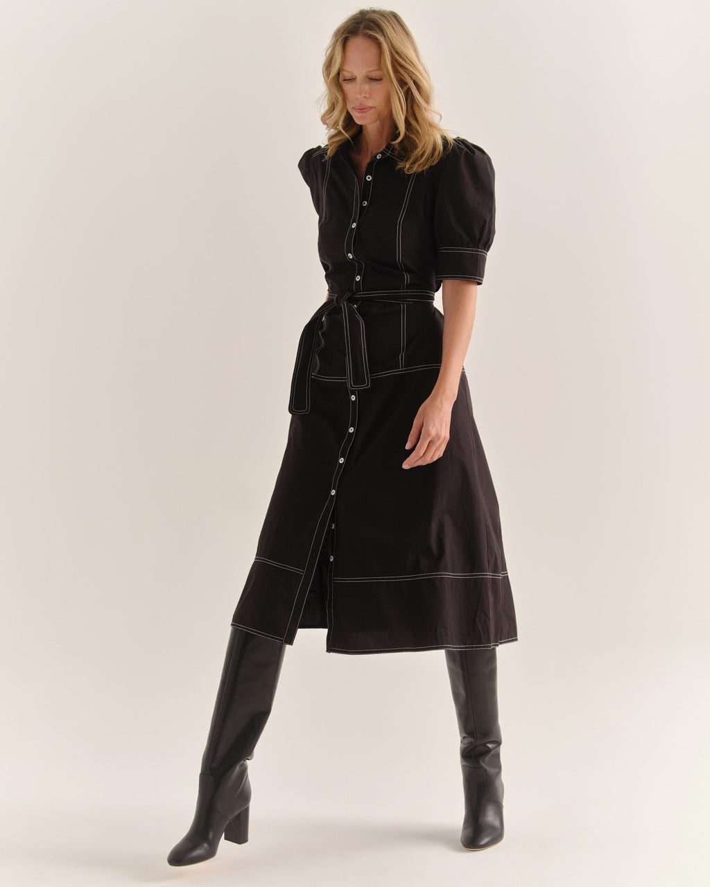 Francesca Midi Dress-Noir