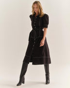 Francesca Midi Dress-Noir