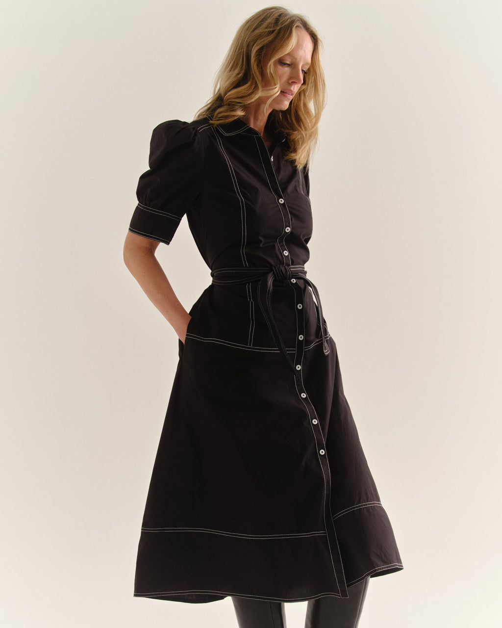 Francesca Midi Dress-Noir