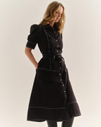 Francesca Midi Dress-Noir
