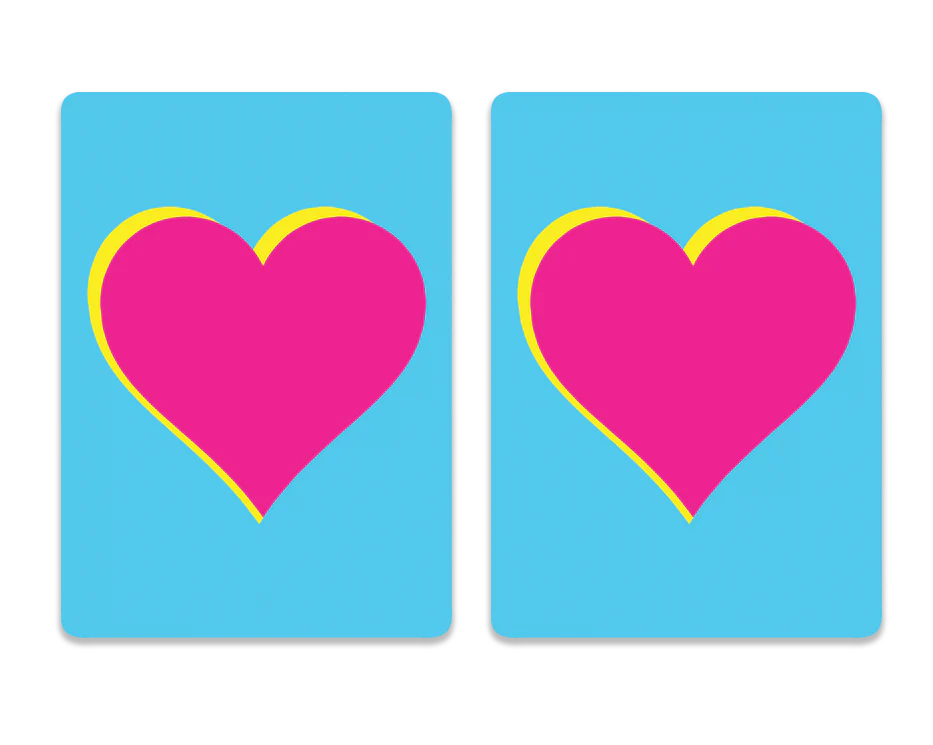 Cards-plastic PVC playing cards Pink heart on blue background