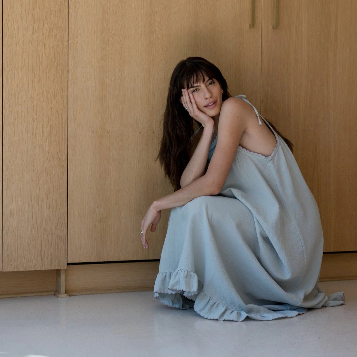 ORGANIC COTTON GAUZE ALAIA NIGHTGOWN SLIP DRESS