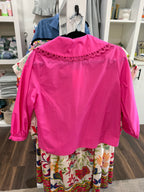 Pin Tuck Collar Blouse - Hot Pink