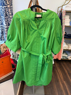 Pleated Over Dress - Green