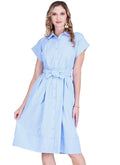 Blue Stripe Placket Dress