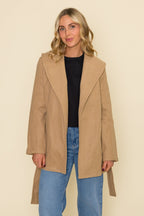 SHAWL COLLAR BELTED COAT
