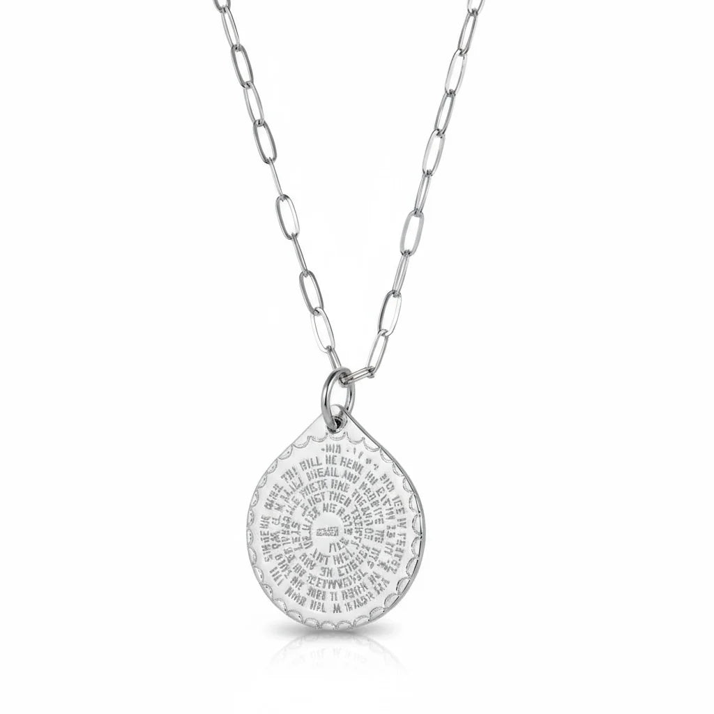 Lord's Prayer Medallion Chain Silver