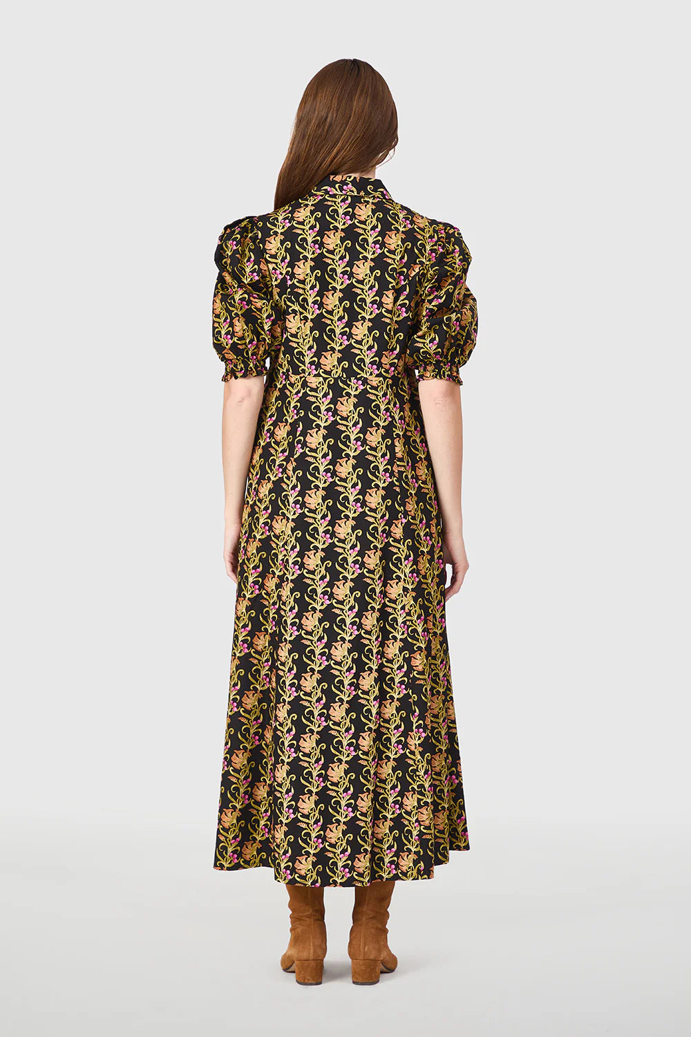 Rosie Shirtdress, Berrywood Scroll