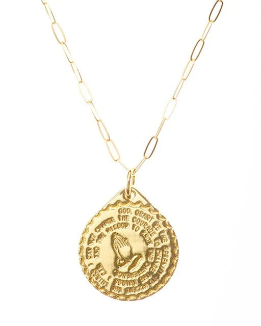 Lord's Prayer Medallion Chain Gold