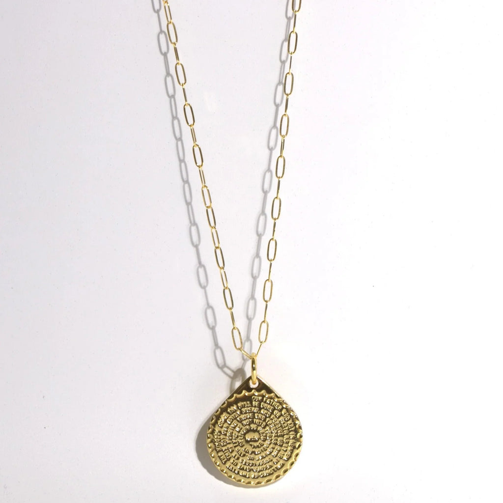 Lord's Prayer Medallion Chain Gold