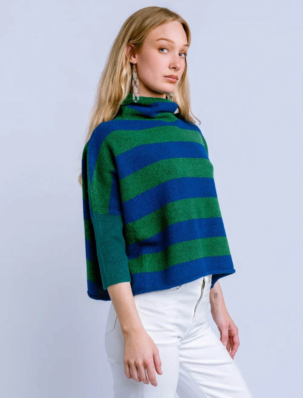 London Stripe Sweater Teal Multi