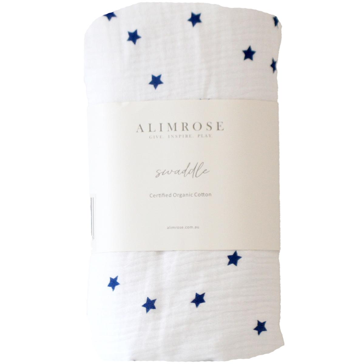 Muslin Swaddle Navy Stars