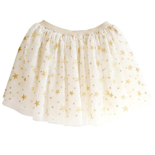 Kids Tulle Ivory Gold Star Skirt