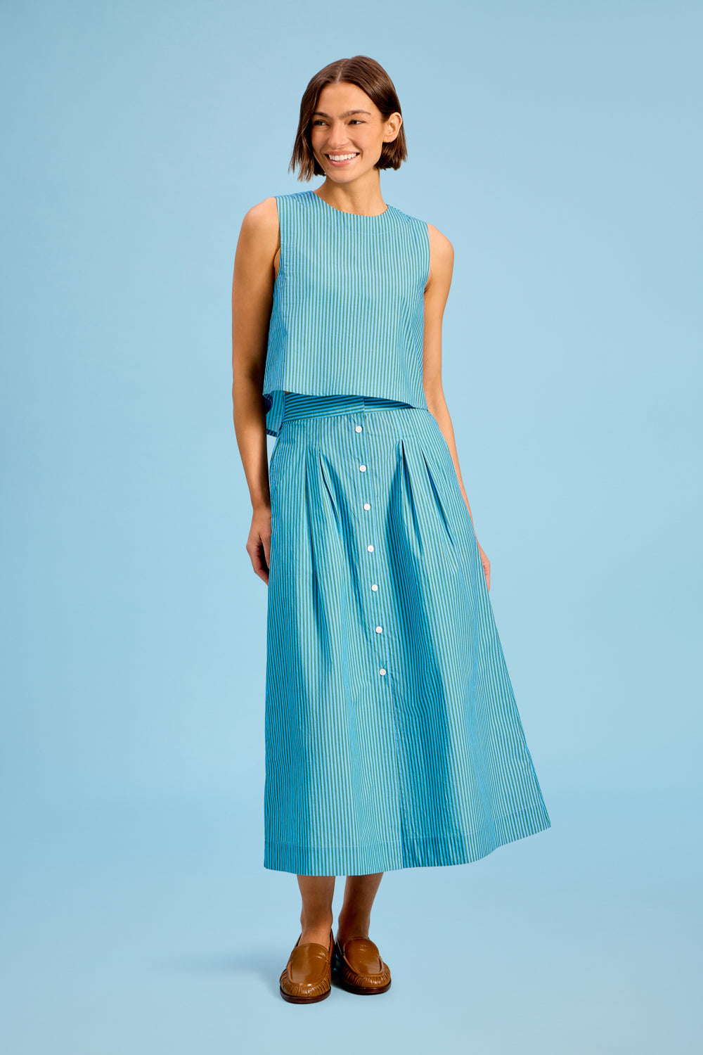 Scout Skirt, Cedar Pinstripe