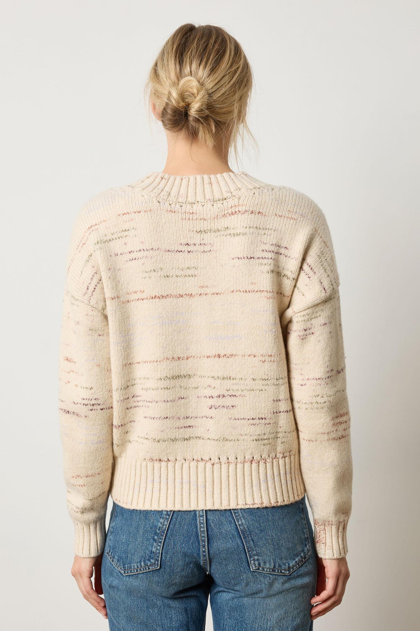 Oversized V-Neck Sweater : Eggshell Combo