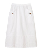SU26 Alice Button Skirt-Bright White
