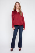 RENUAR WOVEN BLOUSE CABERNET