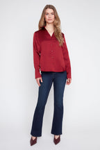 RENUAR WOVEN BLOUSE CABERNET