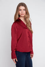 RENUAR WOVEN BLOUSE CABERNET