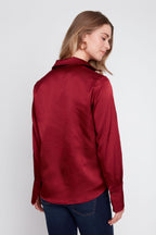 RENUAR WOVEN BLOUSE CABERNET