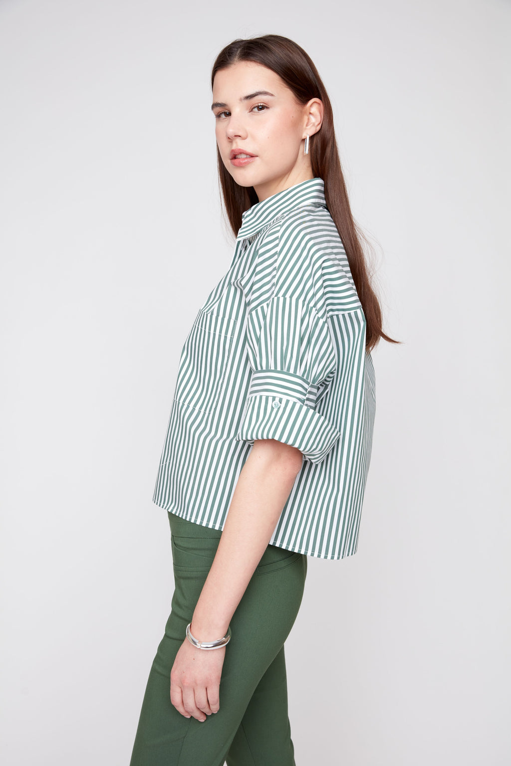RENUAR WOVEN BLOUSE OLIVE COMBO