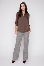 RENUAR WOVEN BLOUSE CHOCOLATE