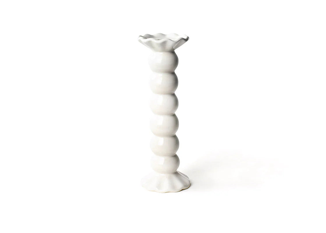 Coton Colors Signature White Large Ruffle Knobbed Candle Holder
