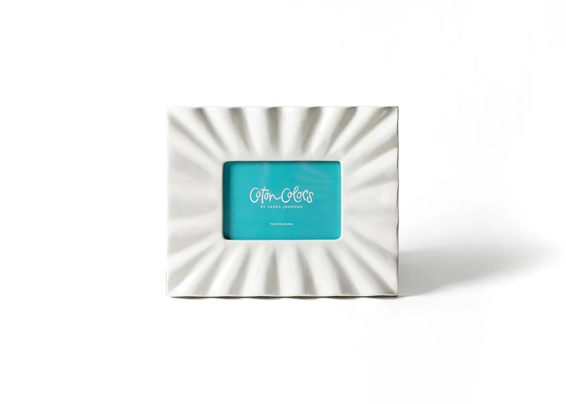 Coton Colors Signature White Ruffle Rectangle Frame