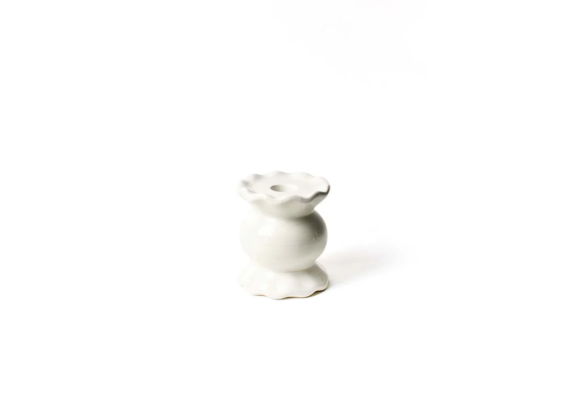Coton Colors Signature White Small Ruffle Knob Candle Holder