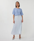 Sweater Open Knit Shortsleeve - Pacific Blue
