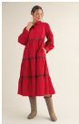 Jodifl Red tiered Dress