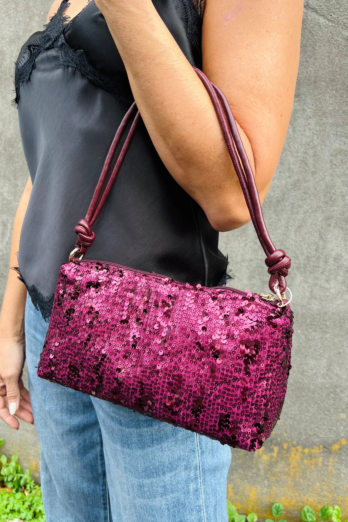 Sequin Bag Beet