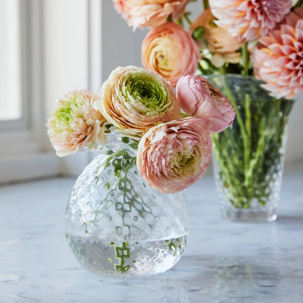 Clear Pineapple Textured  Bud Vase