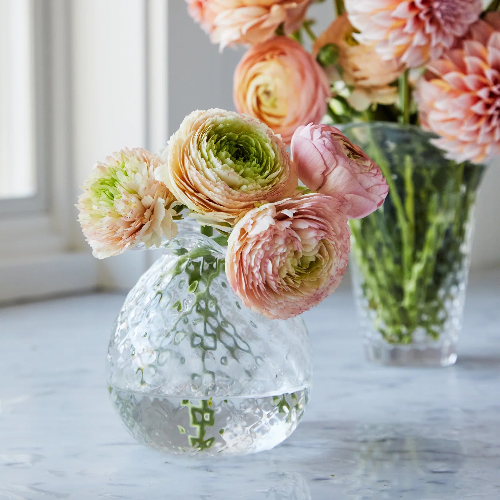 Clear Pineapple Textured  Bud Vase