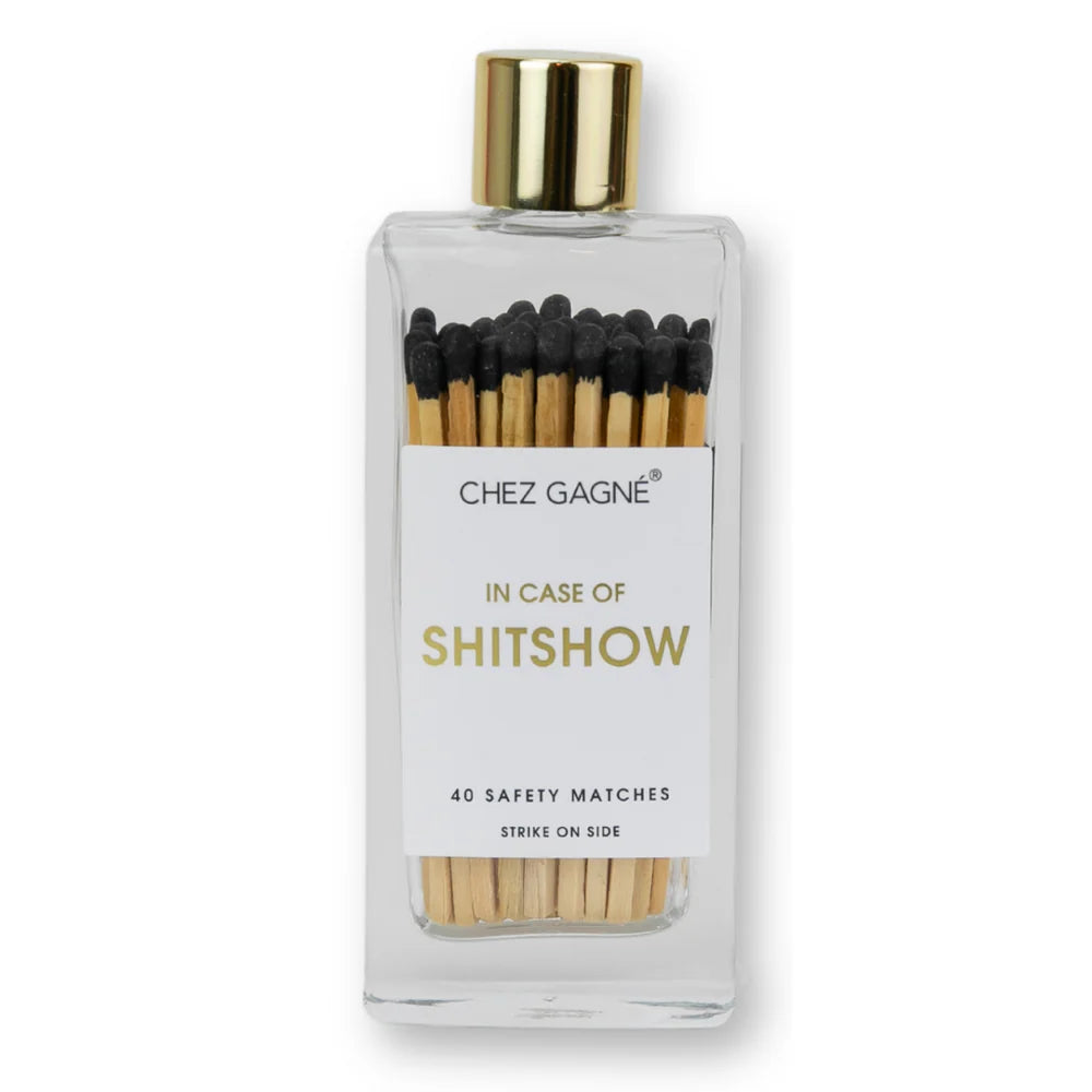 In Case of Shitshow - Black Matches in Glass Bottle