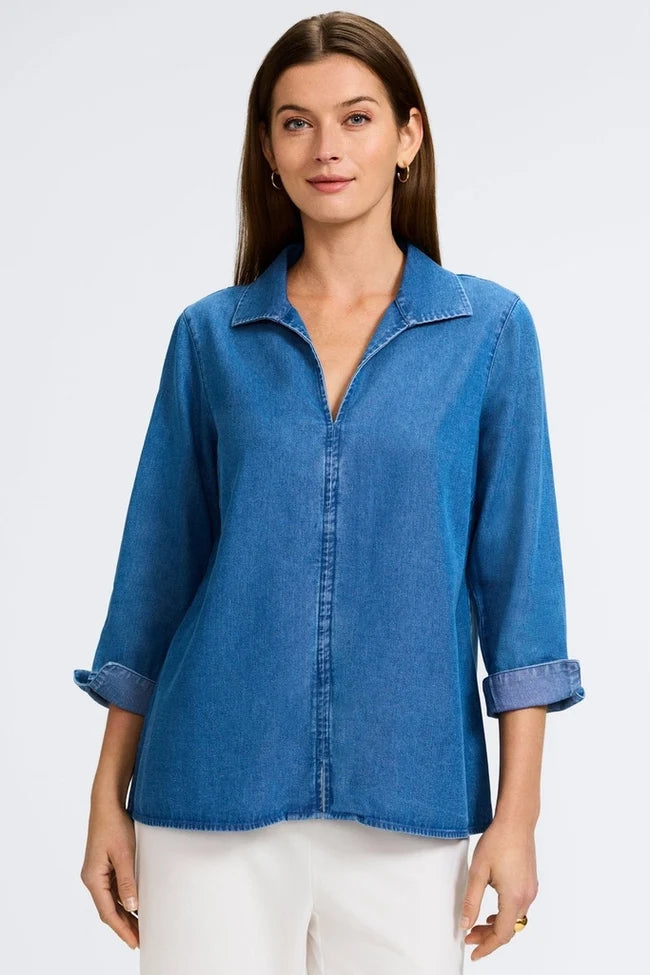Agnes Denim 3/4 Slv Shirt