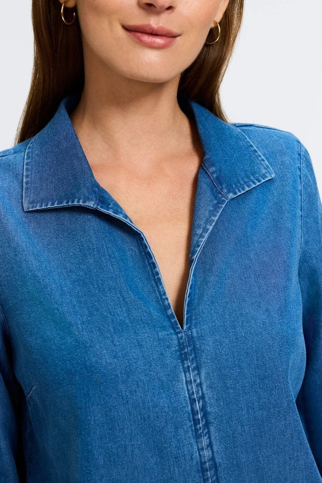 Agnes Denim 3/4 Slv Shirt
