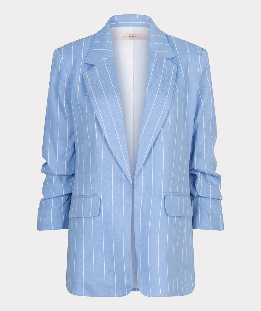 Blazer Linen Stripe - Pacific Blue